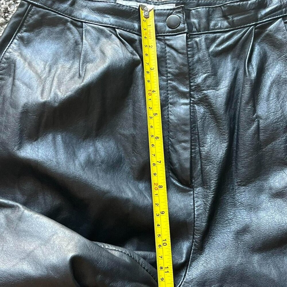 Vintage 70s Evan Davies Black Nappa Cow Leather Pants Womens 4 Retro Punk Whimsy - Picture 7 of 8